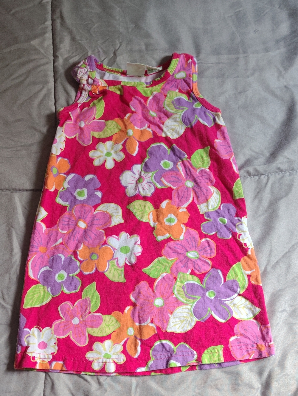 Circo Pink Floral Tank Dress with Purple, Orange & Green Accents